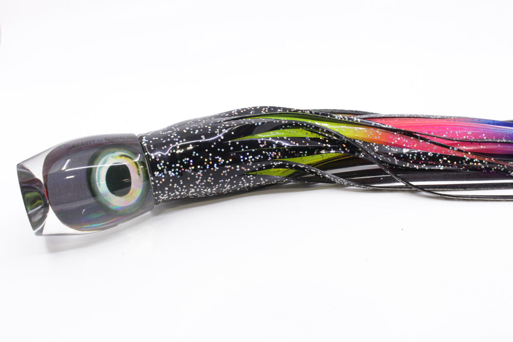 Aloha Lures Black Rainbow Taxi Eyes Large Beauty 12" 10.5oz Skirted Black/Rainbow