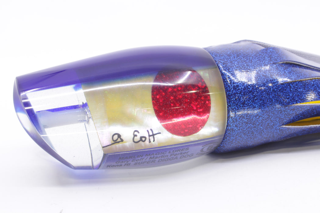 Marlin Magic Golden MOP Blue Back Red Eyes Super Digga Dog 16" 12oz Vinyl Blue