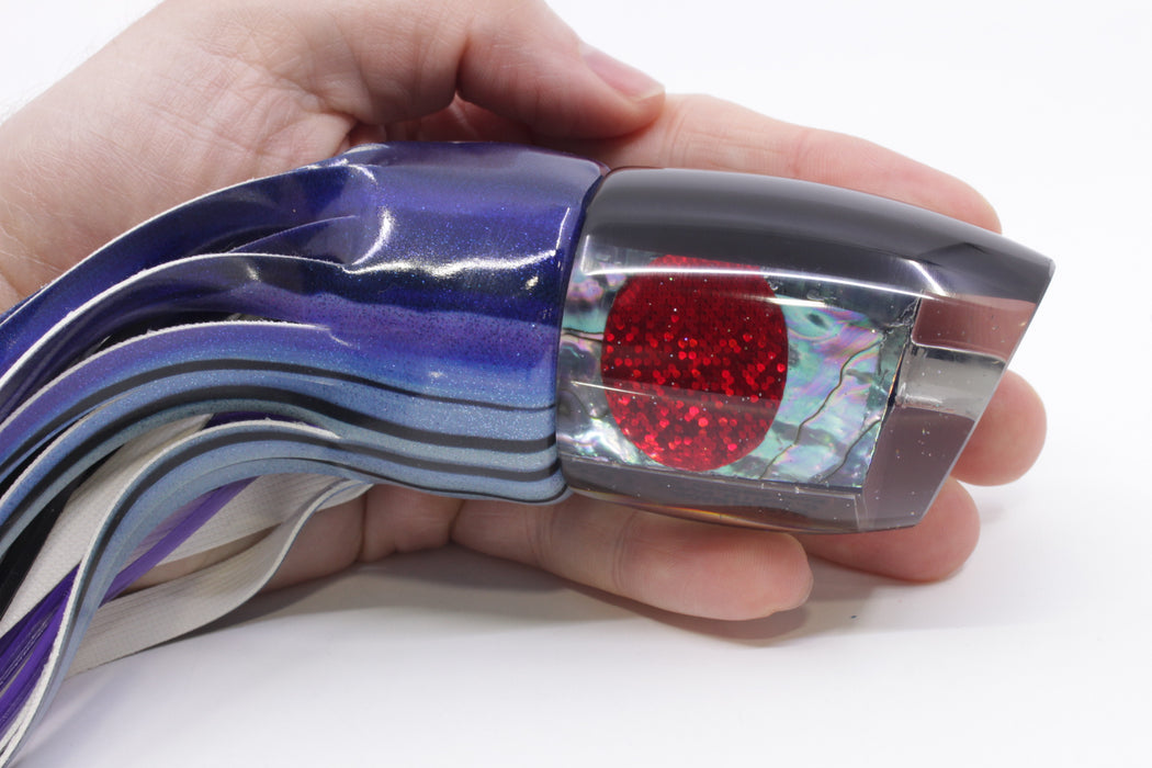 Marlin Magic Blue-Purple Abalone Black Back Red Eyes Smokey Joe 12" 8.5oz Fire Tailz Vinyl