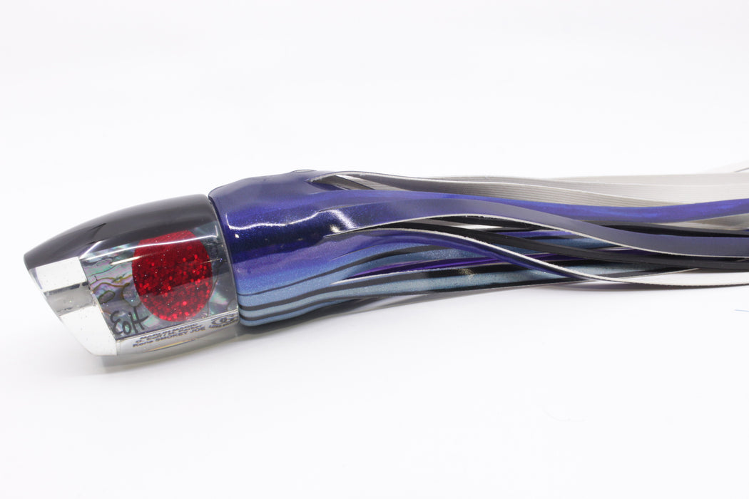Marlin Magic Blue-Purple Abalone Black Back Red Eyes Smokey Joe 12" 8.5oz Fire Tailz Vinyl
