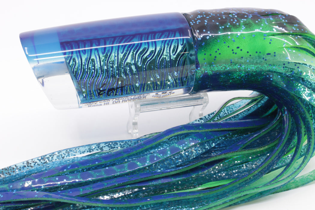 Marlin Magic Lures Blue-Green Lava Blue Back Da Hammer 14" 12.5oz Skirted