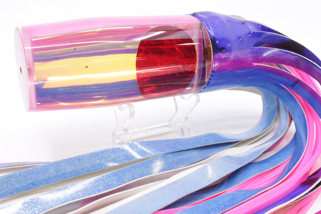 Koya Lures Pink Rainbow Red Eyes Hard Head 14" 10.5oz Fire Tailz Vinyl Blue Dream