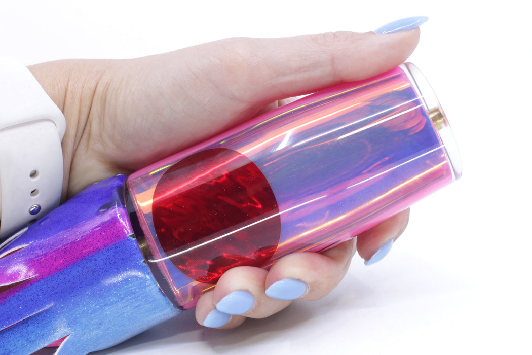 Koya Lures Pink Rainbow Red Eyes Hard Head 14" 10.5oz Fire Tailz Vinyl Blue Dream