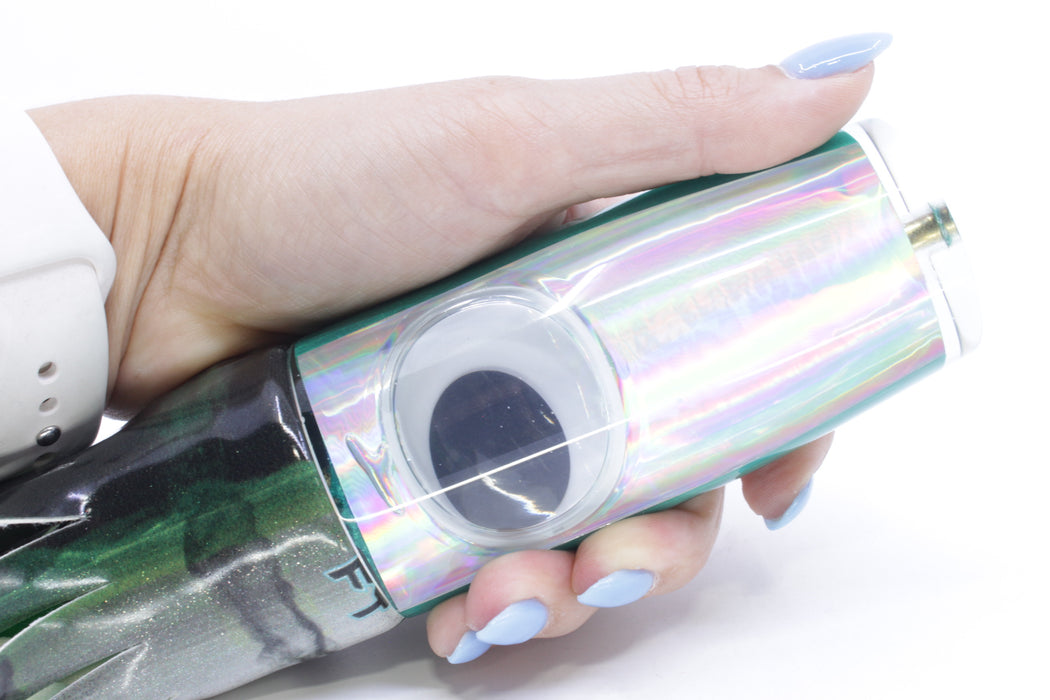 Koya Lures Silver Rainbow Green Pearl Doll Eyes Hard Head 14" 10.5oz Fire Tailz Vinyl