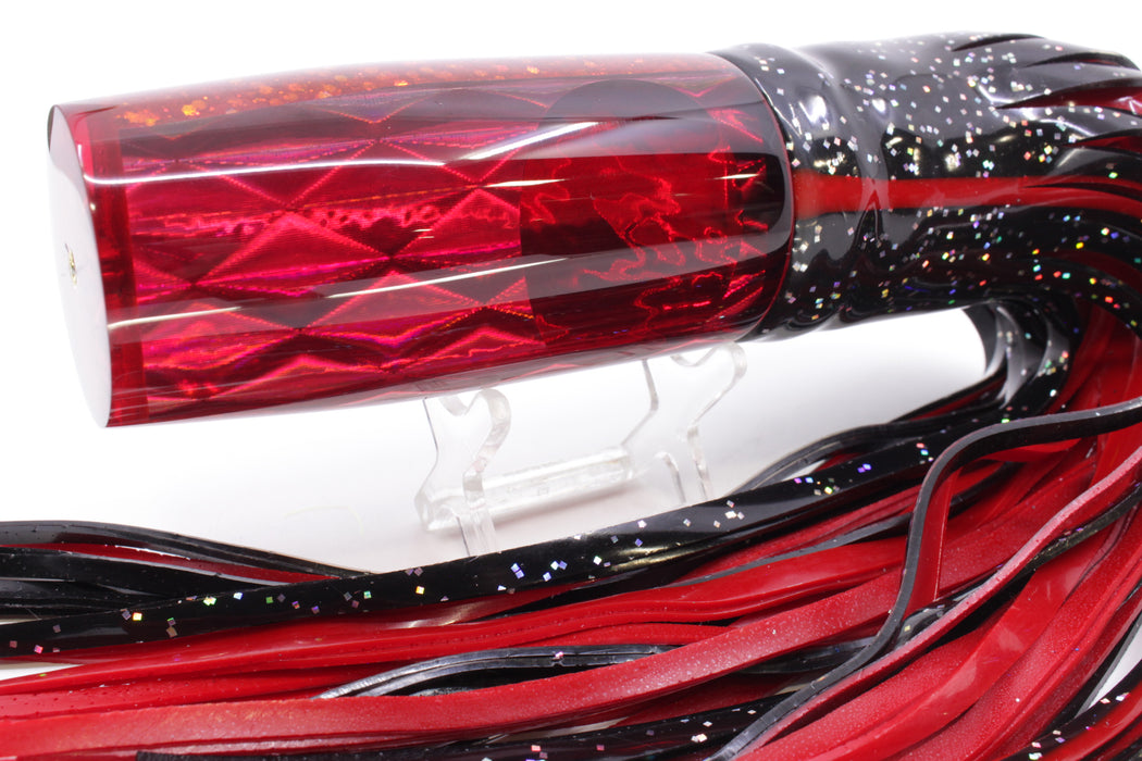 Koya Lures Red Rainbow Diamonds Red Eyes Hard Head 14" 14.5oz Skirted Black/Red