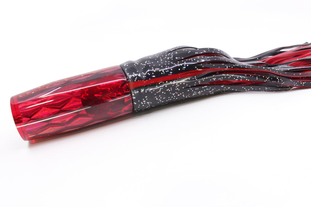 Koya Lures Red Rainbow Diamonds Red Eyes Hard Head 14" 14.5oz Skirted Black/Red