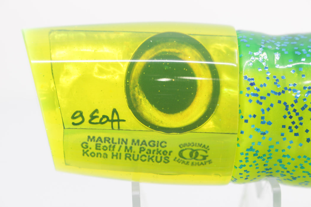Marlin Magic Chartreuse MOP Taxidermy Eyes Ruckus 12" 11oz Skirted Mahi