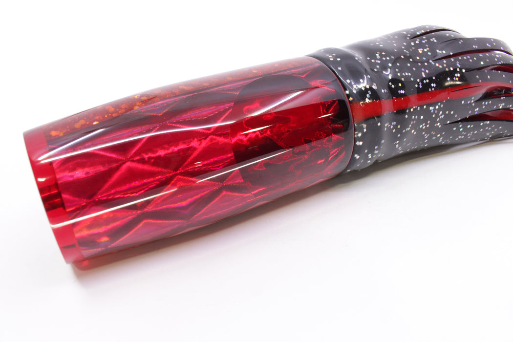 Koya Lures Red Rainbow Diamonds Red Eyes Hard Head 14" 14.5oz Skirted Black/Red