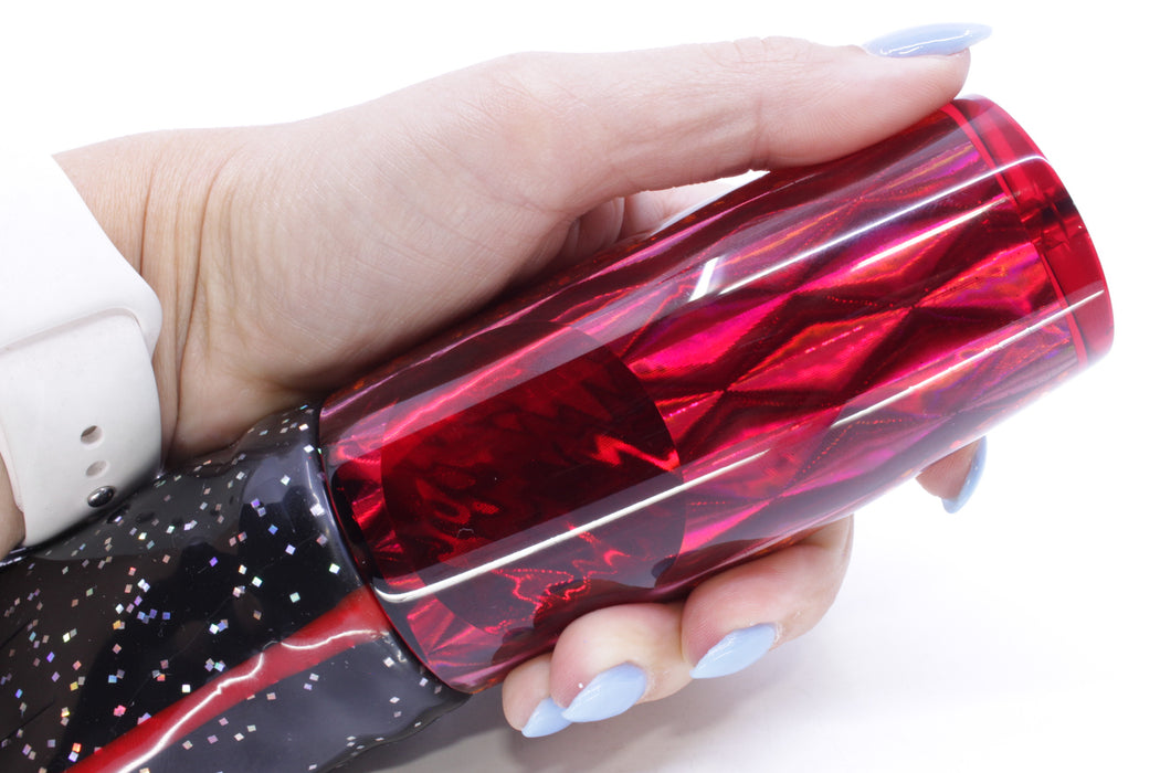 Koya Lures Red Rainbow Diamonds Red Eyes Hard Head 14" 14.5oz Skirted Black/Red