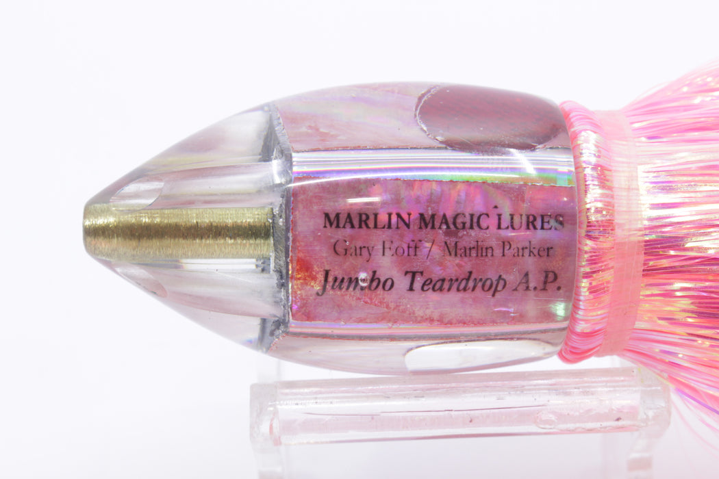 Marlin Magic Lures Pink Awabi Jumbo Jetted Teardrop AP Bullet 9" 5.2oz Flashabou