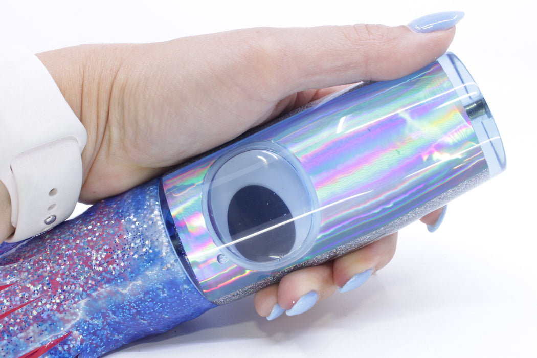 Koya Lures Ice Blue Rainbow Doll Eyes Hard Head 14" 14.5oz Skirted Blue Dots/Pink