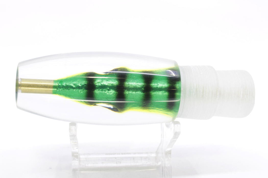 Tsutomu Lures Green-Black Stripes Fish Head Blue Eyes Moke Invert 9" 5oz