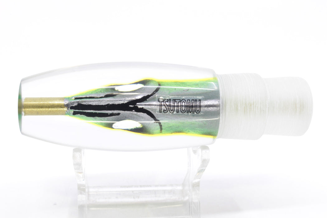 Tsutomu Lures Green-Black Stripes Fish Head Blue Eyes Moke Invert 9" 5oz