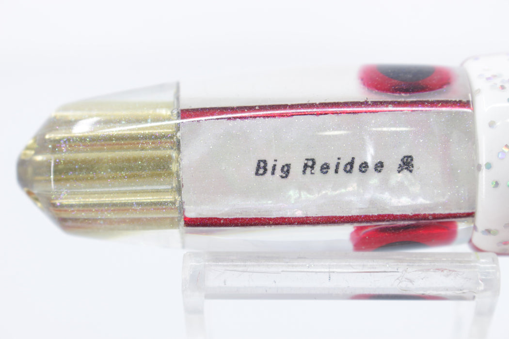 Big Reidee Silver MOP Red Flash 4-Hole Bullet 9" 6oz Skirted White-Red