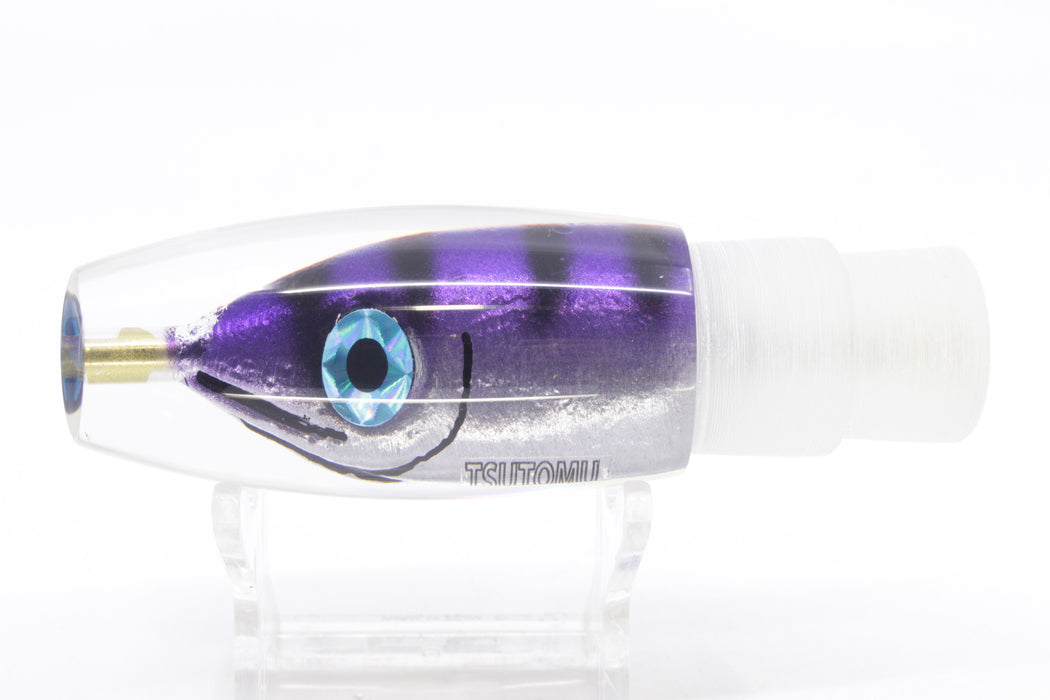 Tsutomu Lures Purple-Black Stripes Fish Head Blue Eyes Moke Invert 9" 5oz