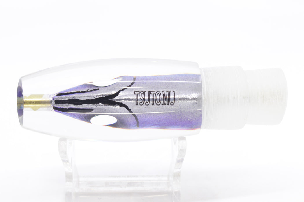 Tsutomu Lures Purple-Black Stripes Fish Head Blue Eyes Moke Invert 9" 5oz