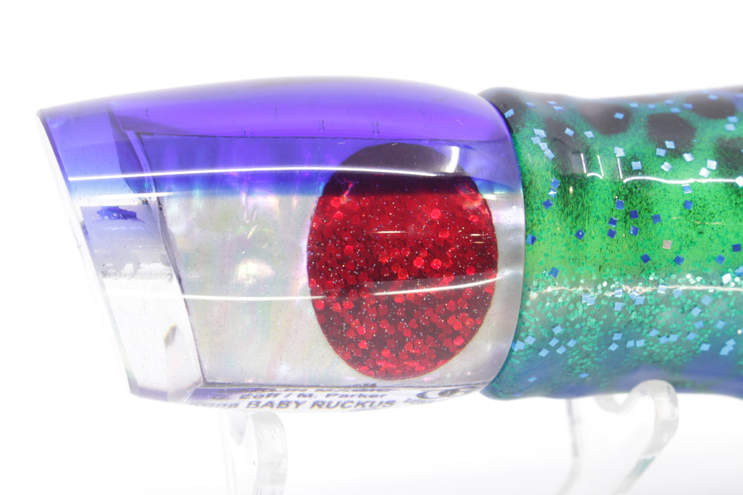 Marlin Magic White Awabi Blue Back Baby Ruckus 10" 6.5oz Skirted Black Dots-Blue Dots