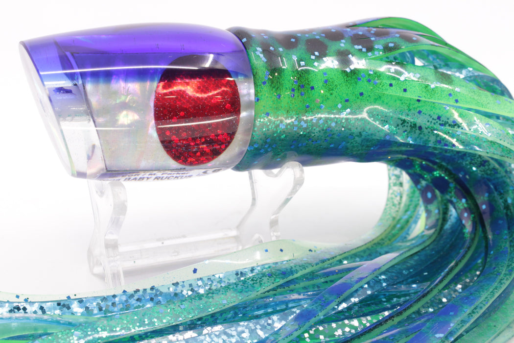 Marlin Magic White Awabi Blue Back Baby Ruckus 10" 6.5oz Skirted Black Dots-Blue Dots