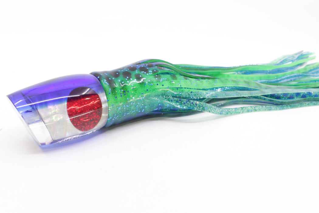 Marlin Magic White Awabi Blue Back Baby Ruckus 10" 6.5oz Skirted Black Dots-Blue Dots