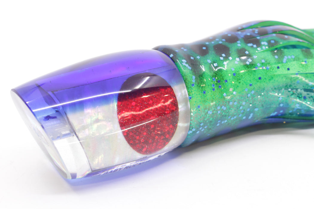 Marlin Magic White Awabi Blue Back Baby Ruckus 10" 6.5oz Skirted Black Dots-Blue Dots