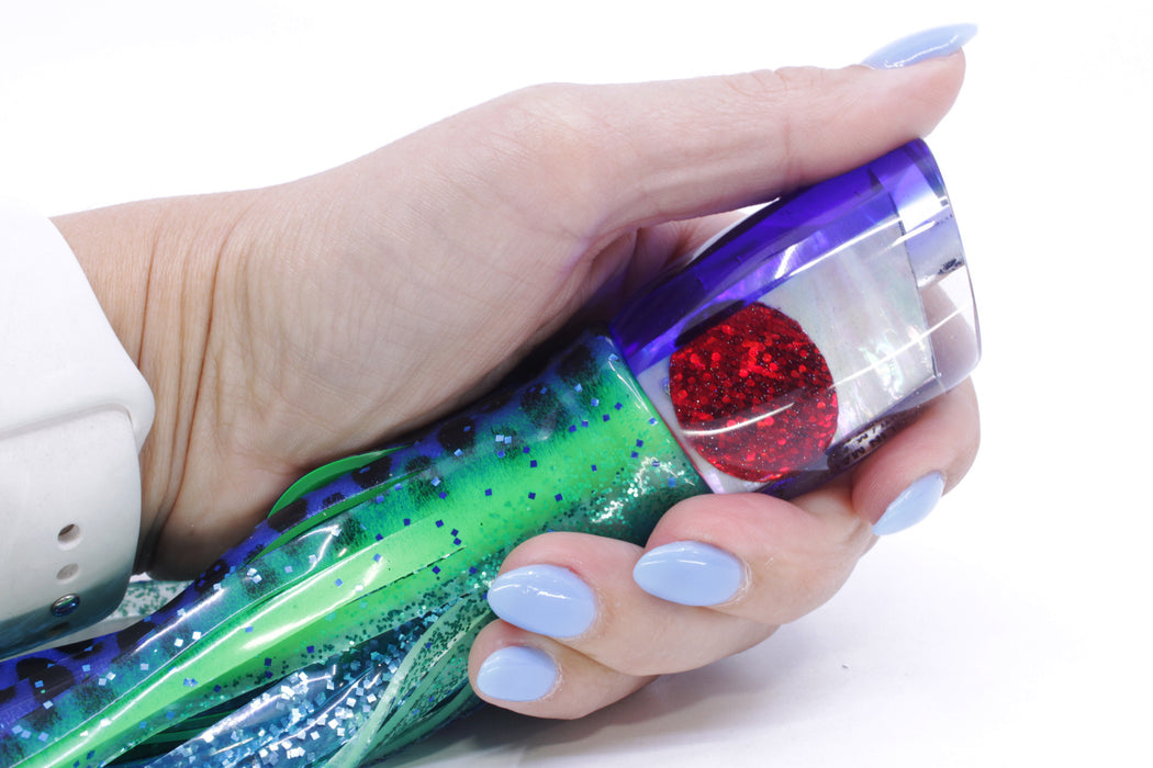 Marlin Magic White Awabi Blue Back Baby Ruckus 10" 6.5oz Skirted Black Dots-Blue Dots