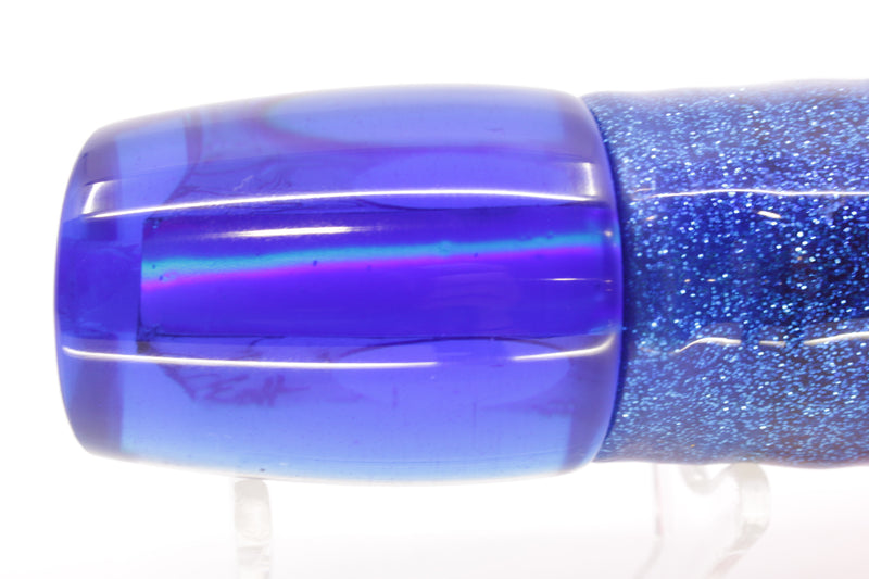 Marlin Magic Paua Shell Blue Back Red Eyes Baby Ruckus 10" 6.5oz Skirted Sunrise