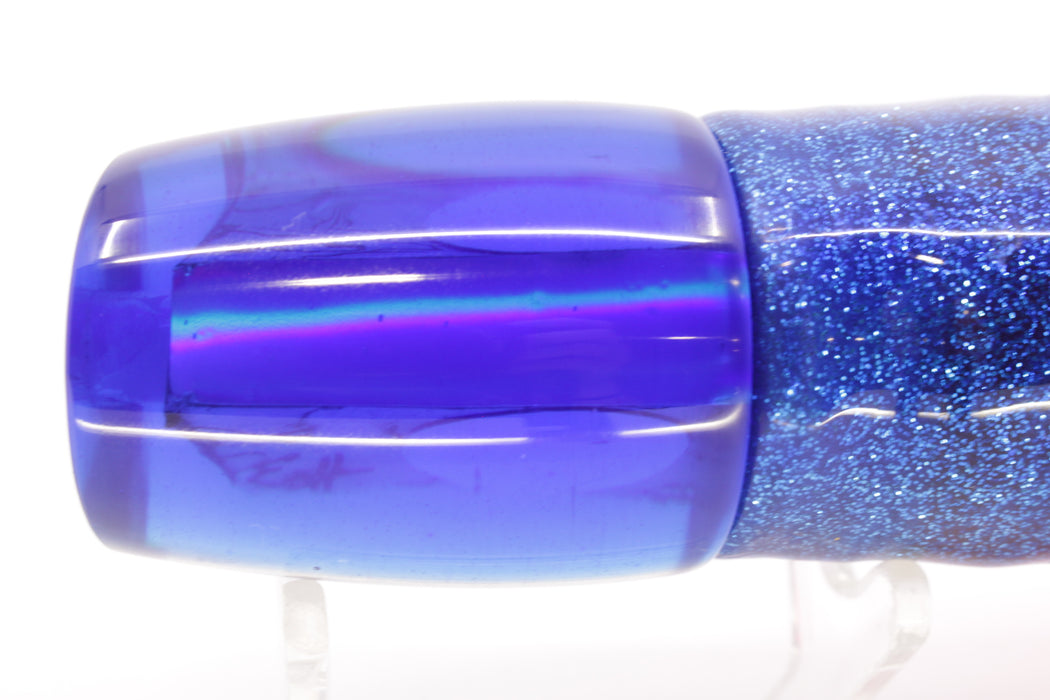 Marlin Magic Paua Shell Blue Back Red Eyes Baby Ruckus 10" 6.5oz Skirted Sunrise