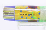 Big Reidee Lures Mahi Mahi MOP Blue-Gold Back 4-Hole Pusher 9" 6.6oz Skirted #1