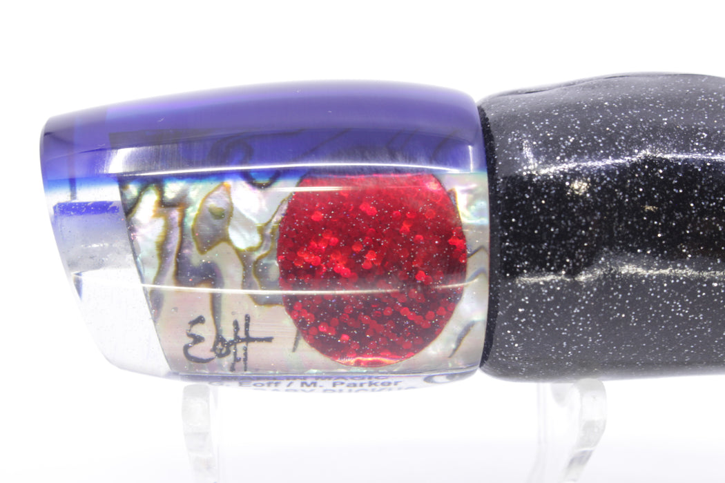 Marlin Magic White Abalone Blue Back Red Eyes Baby Ruckus 10" 5oz Vinyl Black