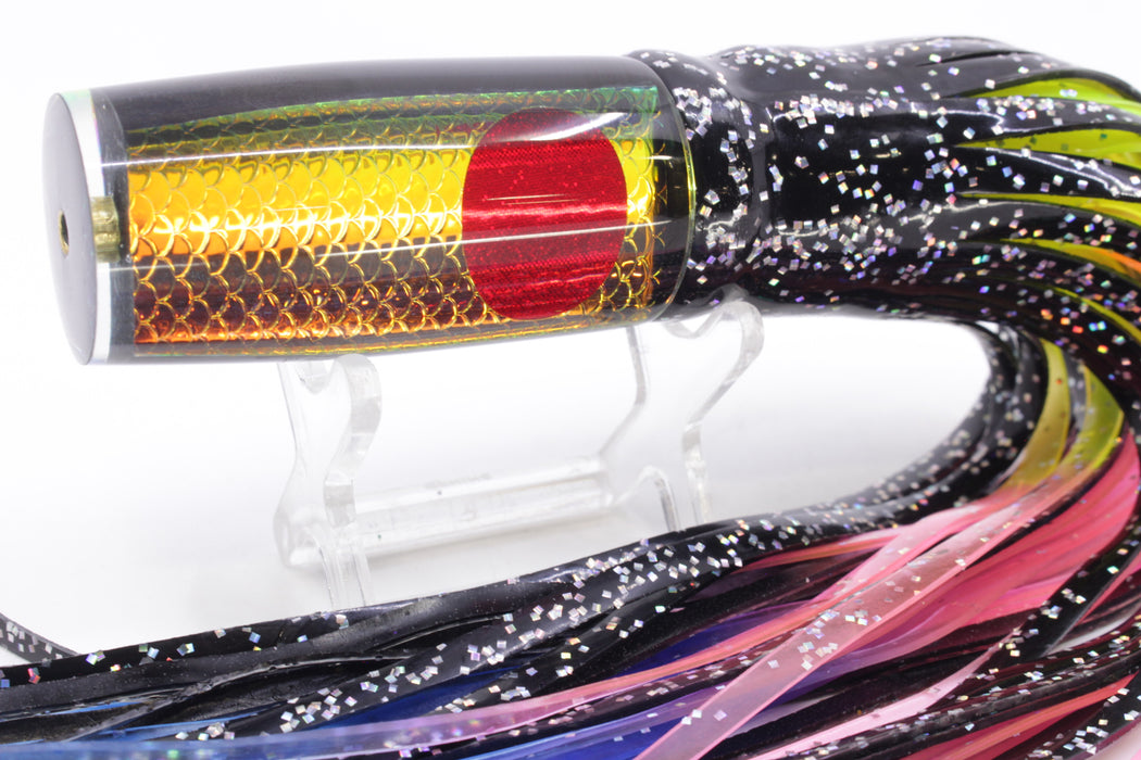 Koya Lures Rainbow Scale Black Pearl Hard Head 9" 4oz Skirted Black/Rainbow