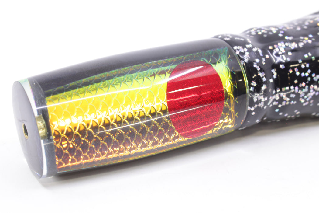 Koya Lures Rainbow Scale Black Pearl Hard Head 9" 4oz Skirted Black/Rainbow