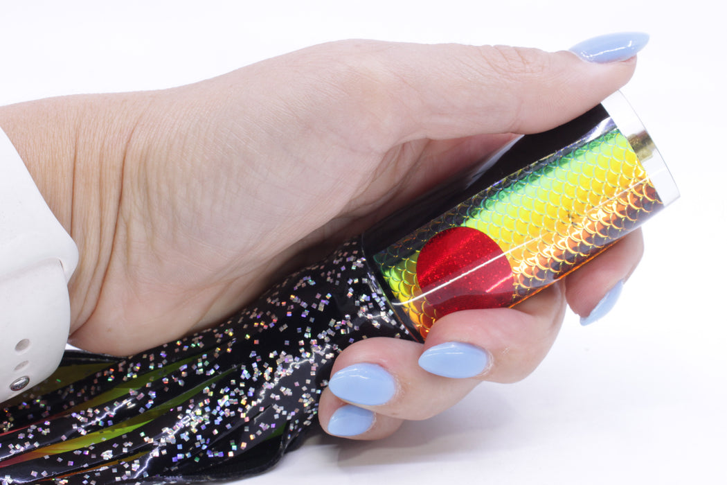 Koya Lures Rainbow Scale Black Pearl Hard Head 9" 4oz Skirted Black/Rainbow