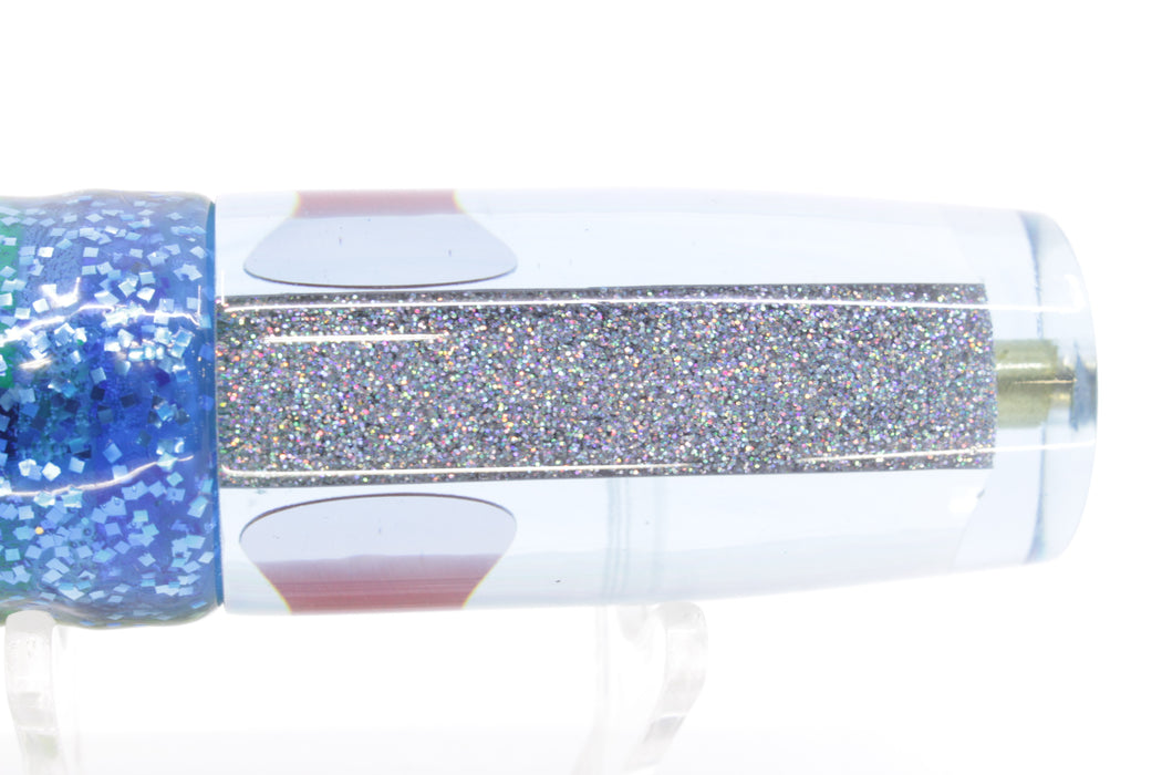 Koya Lures Ice Blue Rainbow Silver Pearl Hard Head 9" 4oz Skirted Blue-Silver/Green