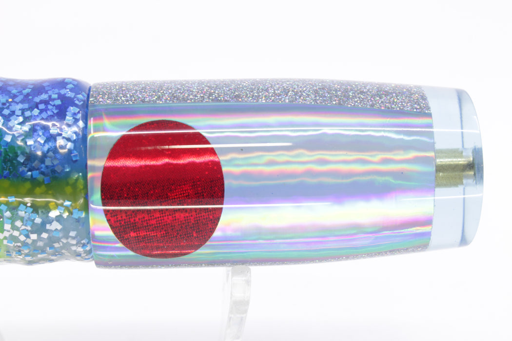 Koya Lures Ice Blue Rainbow Silver Pearl Hard Head 9" 4oz Skirted Blue-Silver/Green