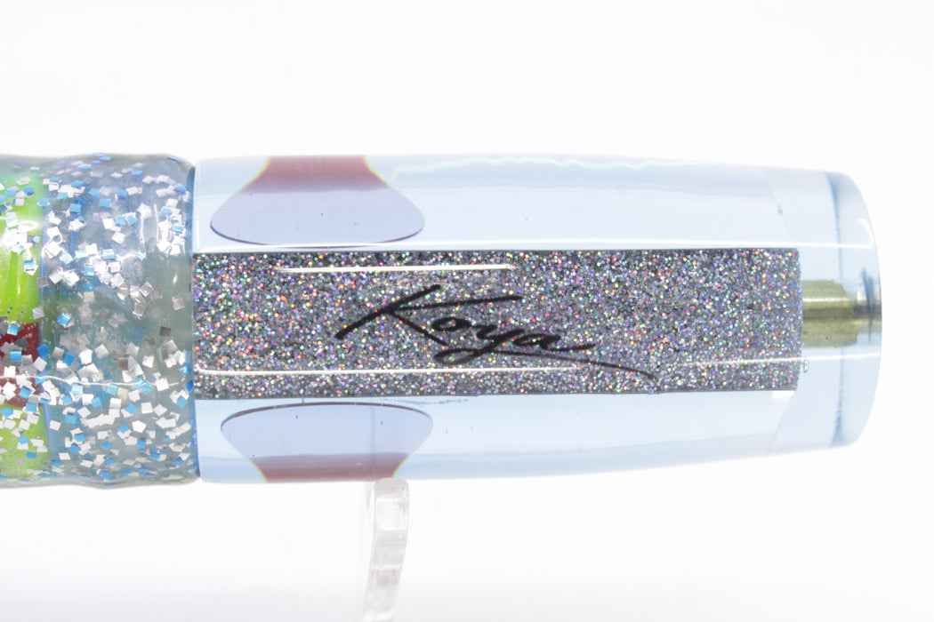 Koya Lures Ice Blue Rainbow Silver Pearl Hard Head 9" 4oz Skirted Blue-Silver/Green