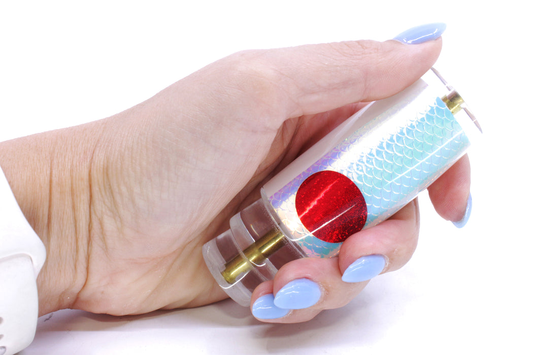 Koya Lures White Rainbow Scale White Pearl Red Eyes Hard Head 9" 2oz