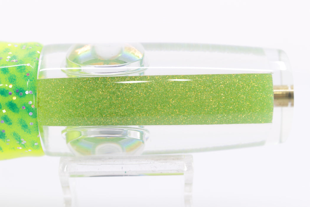 Koya Lures Rainbow Scale Lime Green Glitter Pearl Doll Eyes Hard Head 12" 9oz Skirted