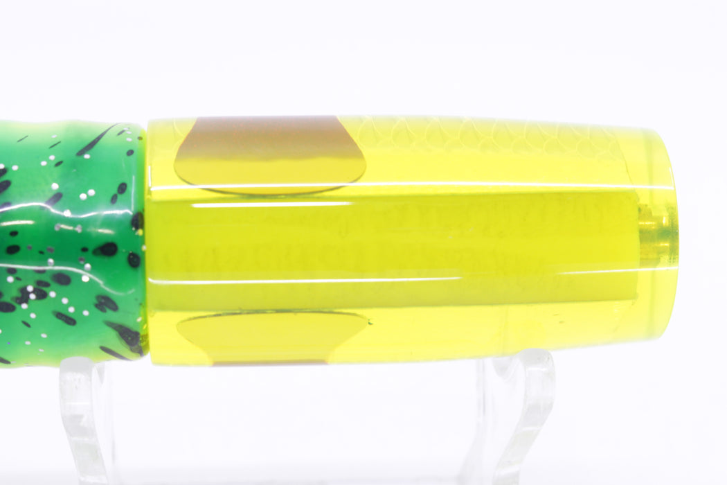 Koya Lures Yellow Rainbow Scale Red Eyes Hard Head 7" 3oz Skirted Mahi