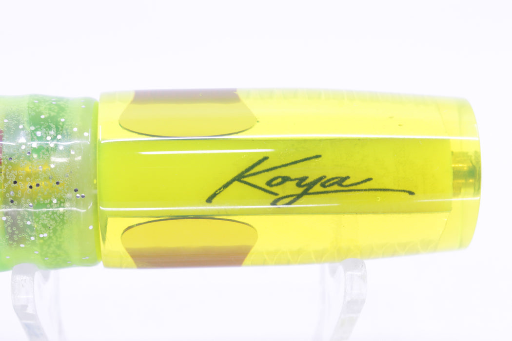 Koya Lures Yellow Rainbow Scale Red Eyes Hard Head 7" 3oz Skirted Mahi