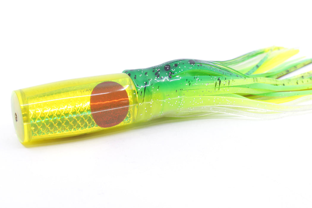 Koya Lures Yellow Rainbow Scale Red Eyes Hard Head 7" 3oz Skirted Mahi