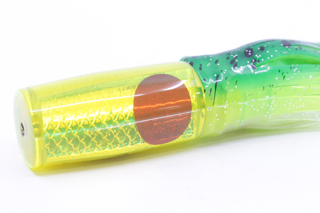 Koya Lures Yellow Rainbow Scale Red Eyes Hard Head 7" 3oz Skirted Mahi