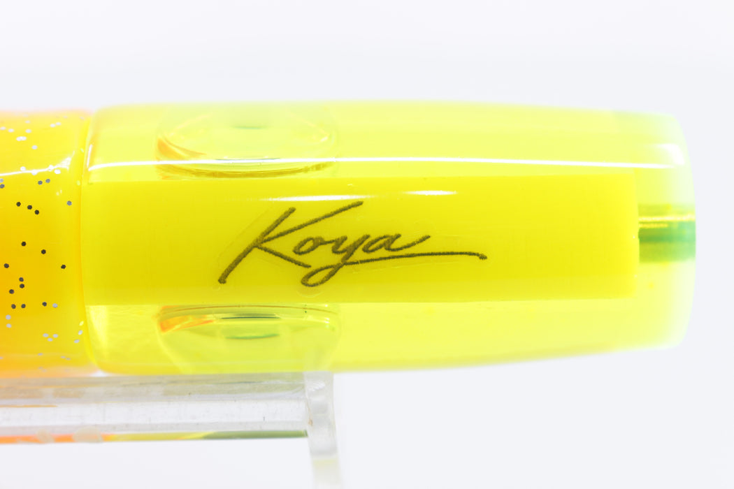 Koya Lures Yellow Rainbow Scale Yellow Pearl Doll Eyes Hard Head 9" 4oz Skirted Orange