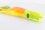 Koya Lures Yellow Rainbow Starburst Yellow Pearl Doll Eyes Hard Head 9" 4oz Skirted Orange