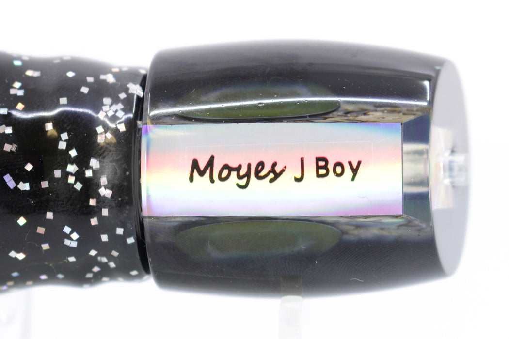 Moyes Lures Abalone Shell Black Back Medium J-Boy 12" 7oz Skirted Black-Rainbow