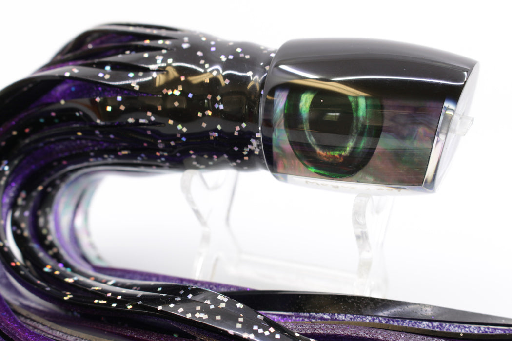 Moyes Lures Tahitian Pearl Black Back Medium J-Boy 12" 7oz Skirted Black-Purple