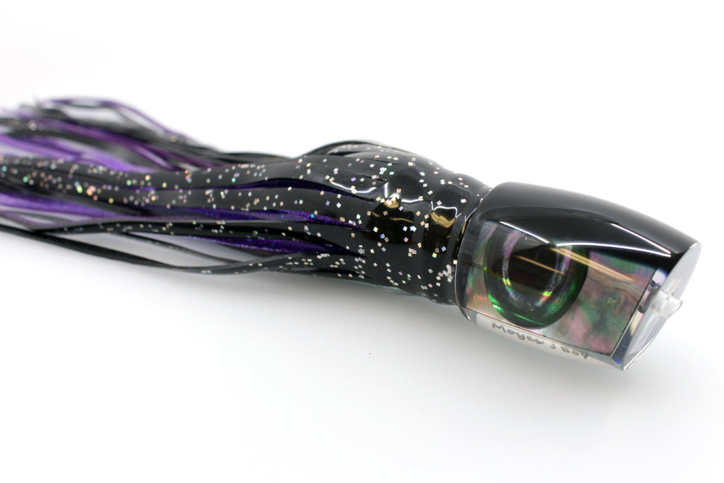 Moyes Lures Tahitian Pearl Black Back Medium J-Boy 12" 7oz Skirted Black-Purple