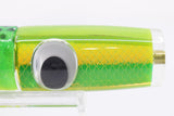 Koya Lures Rainbow Scale Lime Green Pearl Doll Eyes Hard Head 9" 4oz Skirted Green-Dots
