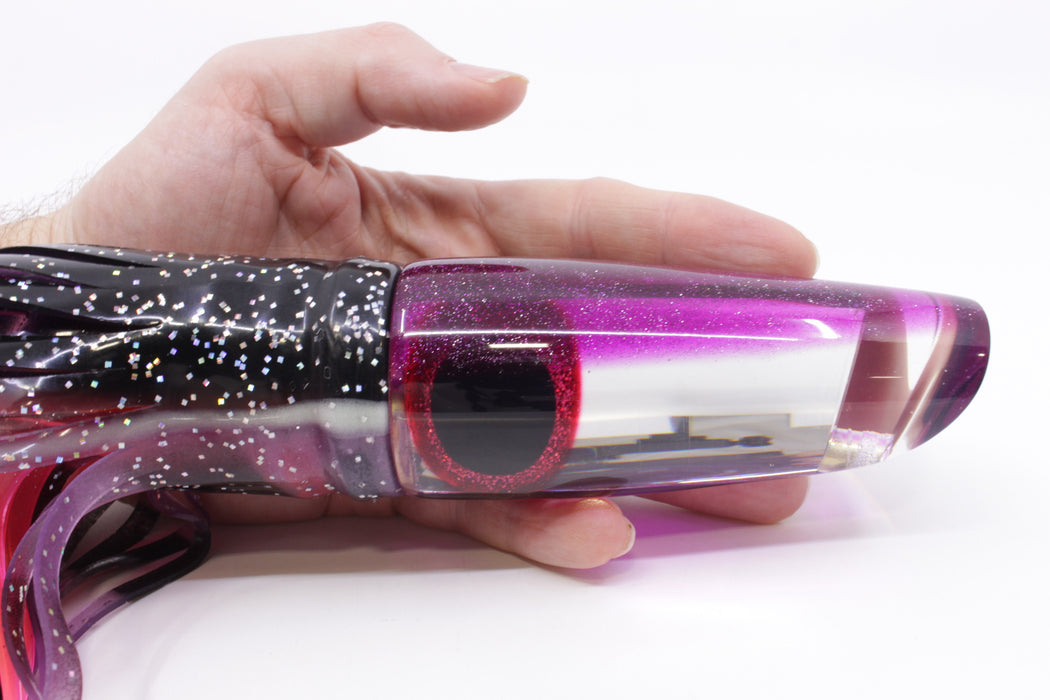 Coggin Lures Mirrored Purple Back Fat Girl Swimmer 14" 11oz Skirted Black-Purple Bars