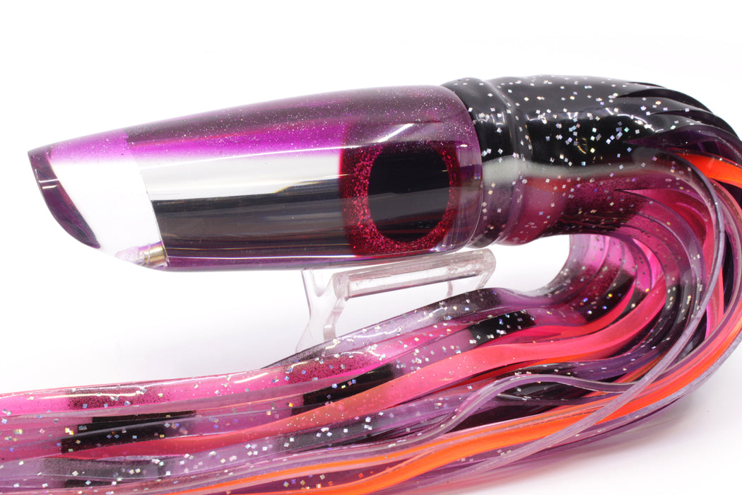 Coggin Lures Mirrored Purple Back Fat Girl Swimmer 14" 11oz Skirted Black-Purple Bars