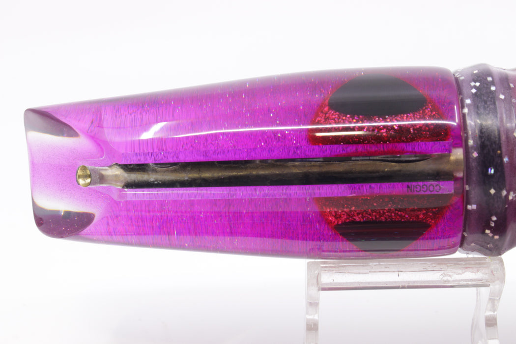 Coggin Lures Mirrored Purple Back Fat Girl Swimmer 14" 11oz Skirted Black-Purple Bars